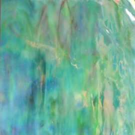 Glasplaat 19 x 20 cm Groen-Zeegroen-Blauw-Roze Iriserend CAG 2-35i
