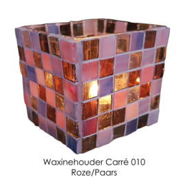 Mozaiekpakket 10 Waxinehouder Carré Roze-Lila