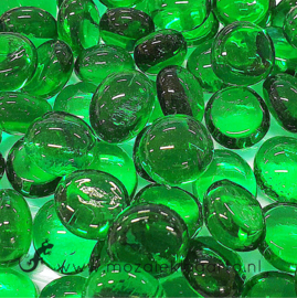 Glas Nugget Mini 9-13 mmTransparant 50 gram Smaragdgroen 4398