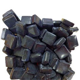 Vierkante Glas Tegeltjes Zwart 14 mm  300 gram