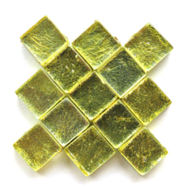 Mozaïek Glastegeltjes 10x10 mm (50 gram) Folie Groen 2334