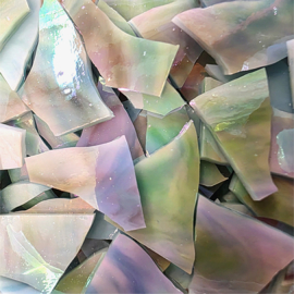 Gekleurde glasscherven Iriserend Groen-Zeegroen-Blauw-Roze CAG2-35i