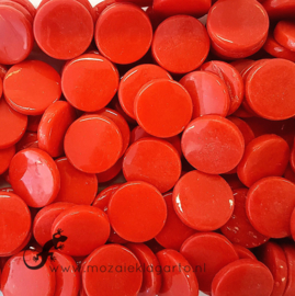 Glastegel Rond 18 mm per 50 gram Rood 107