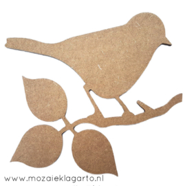 Ondergrond voor mozaiek MDF Vogel op tak 26 cm