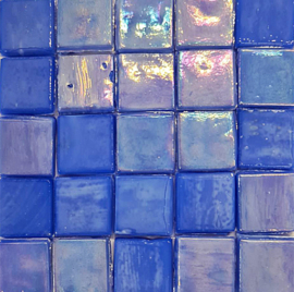 Glastegels 15 mm  Blauw Opaal per 25 tegels 121-15