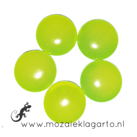 Cabochon/Plaksteen Glas 18 mm per 5 Opaal Geelgroen 005