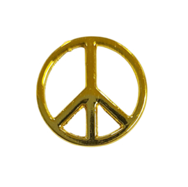 Peace teken goudkleurig 2 cm 134