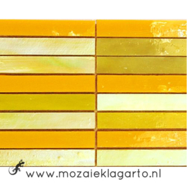 Tiffany glas reepjes 1x6.5 cm per 10 Geel 004