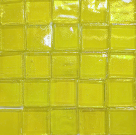 Glastegels 15 mm  Geel Transparant per 25 tegels