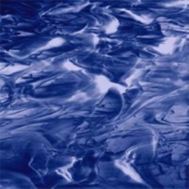 Glasplaat 20 x 20 cm Marineblauw/Wit Semi Translucent  SO838-96st
