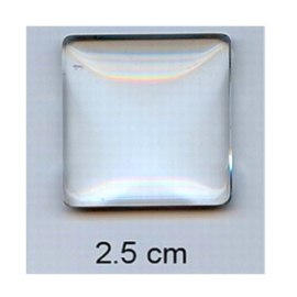 Cabochon/Plaksteen Glas 25 mm Vierkant per 2 Transparant 022