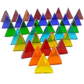 Tiffany driehoekjes Transparant 14x3 mm Mix Multi 200 gram 14-1001