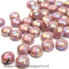 Glasdruppel Rond 12 mm per 50 gram Parelmoer Roze 035P