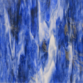 Glasplaat 19x20 cm Blauw/Wit/Groen Semi Translucent GAC332st