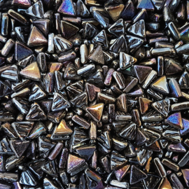 Glasmozaiek Driehoekjes 10 mm Parelmoer per 50 gram Zwart 049P