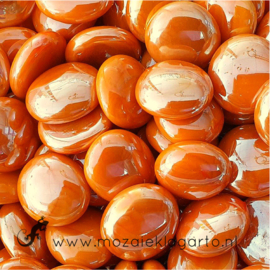 Glas Nugget 17-22 mm Opaal Iriserend 50 gram Oranje 4448