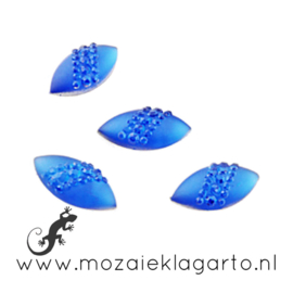 Decoratiesteen kunststof  8x16 mm Ovaal Strass per 10 Blauw 15342