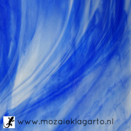 Glasplaat Semi Translucent Blauw/Wit W118st