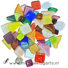 Mozaiek puzzelstukjes Soft Glas 250 gram Bonte Mix 300