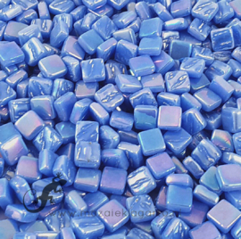 Mozaiek tegeltjes glas 8 x 8 mm Parelmoer per 50 gram Blauw 066P