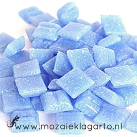 Basis  glastegeltjes 1 x 1 cm per 50 gram Lichtblauw 017