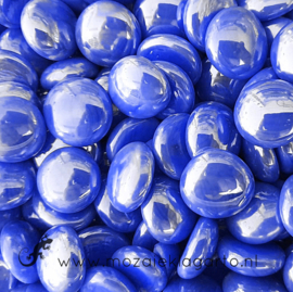 Glas Nugget 17-22 mm Opaal Iriserend 50 gram Blauw 4450