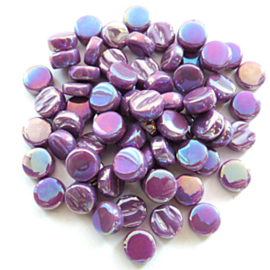 Glastegel Rond 8mm per 50 gram Parelmoer Magenta 60P