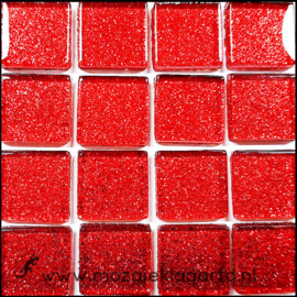 Glitter 2x2 cm per 16 tegels Rood 034