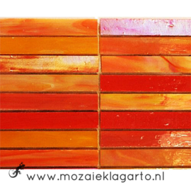 Tiffany glas reepjes 1x6.5 cm per 10 Oranje 007