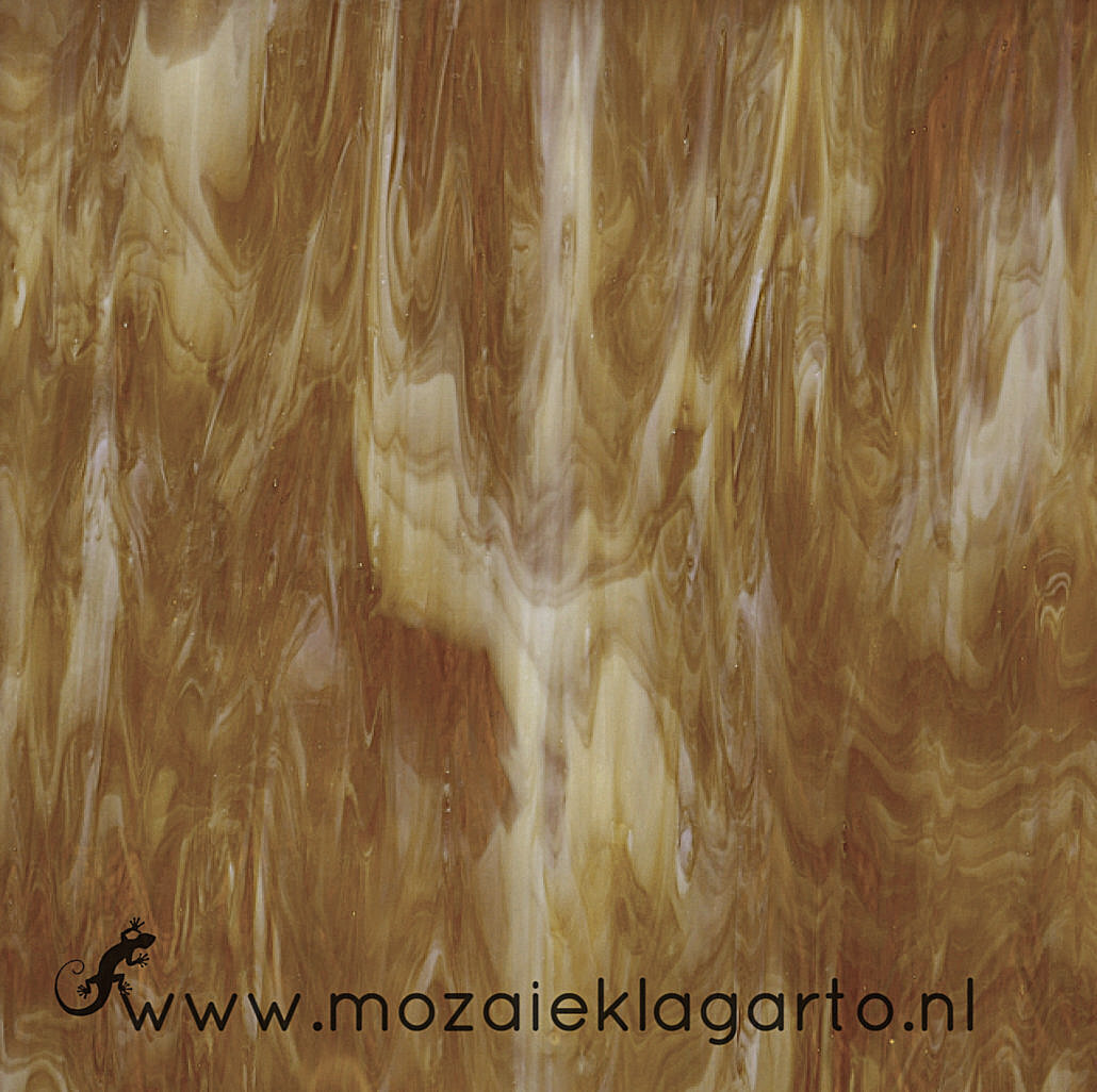 Glasplaat 20 x 20 cm Bruin/Amber gevlamd Semi Translucent Y317-6st