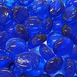 Glas Nugget Mini 9-13 mm Transparant 50 gram Donkerblauw 4392