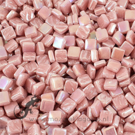 Mozaiek tegeltjes glas 8 x 8 mm Parelmoer per 50 gram Roze 035