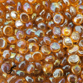 Glas Nugget Mini 9-13 mm Transparant Iriserend 50 gram Amber 4363