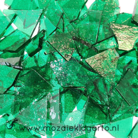 Gekleurde glasscherven Transparant Helder Groen W90-11t