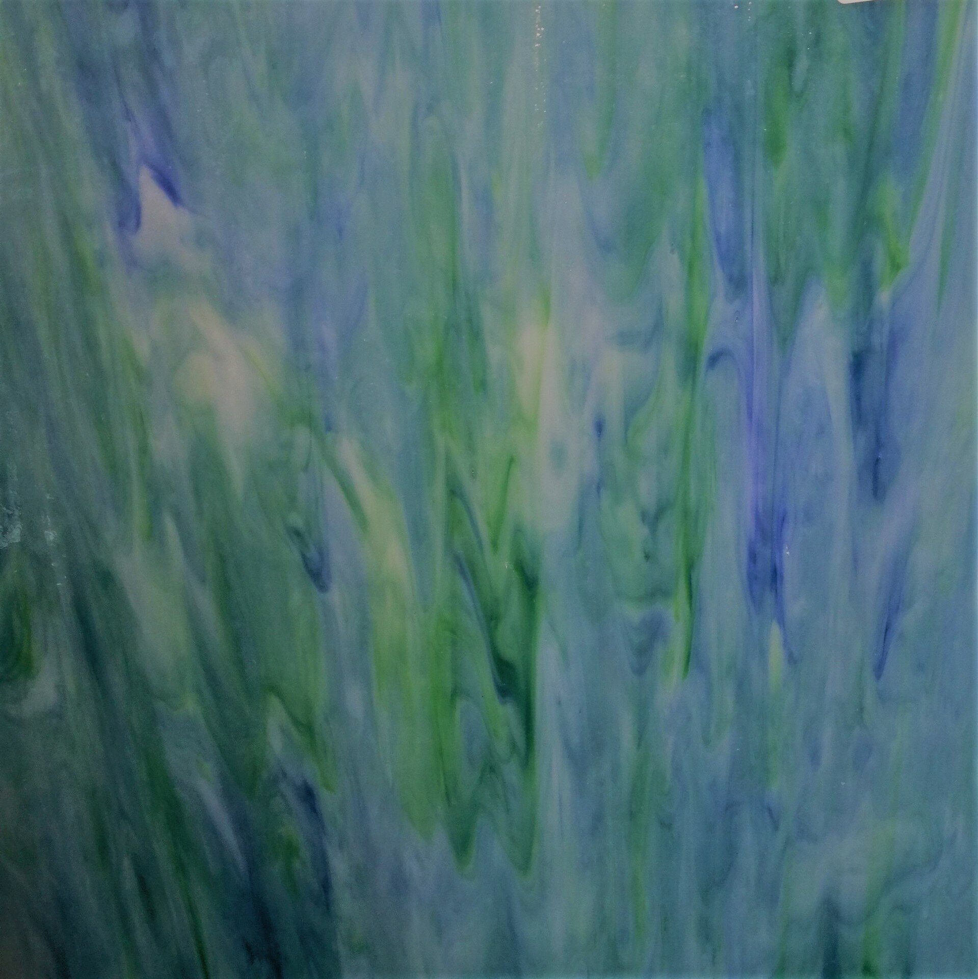 Glasplaat 20 x 20 cm Semi Translucent  Blauw/Groen/Wit Y142st