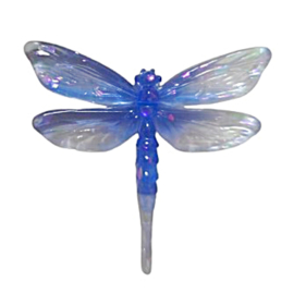 Decoratie Libelle Kunststof 5 x 4,5 cm Blauw 105