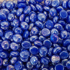 Glas Nugget Mini 9-13 mm Opaal Iriserend 50 gram Blauw 4355