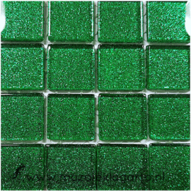 Glitter 2x2 cm per 16 tegels Groen 044