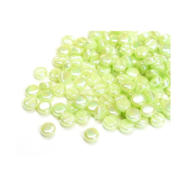 Glastegel Rond 8 mm per 50 gram Parelmoer Pastelgroen 001P