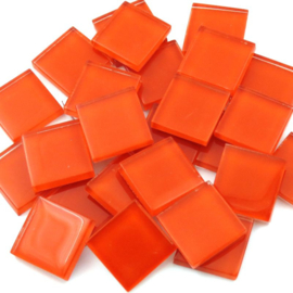 Crystal glastegels 2x2 cm 150 gram Mandarijn 47