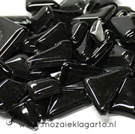 Mozaiek puzzelstukjes Soft Glas 100 gram Zwart 069