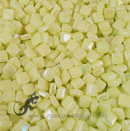 Mozaiek tegeltjes glas 8 x 8 mm Parelmoer per 50 gram Pastel Geel 026P