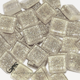 Glasmozaiek glitter 1 x 1 cm per 50 gram Witgoud 94-10