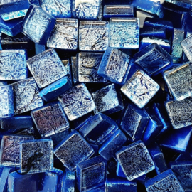 Glasmozaiek folie 1 x 1 cm per 50 gram Kobaltblauw 1005