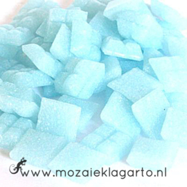 Basis glastegeltjes 1x1 cm per 50 gram Licht Aqua 12