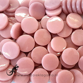 Glastegel Rond 18 mm per 50 gram  Roze 035