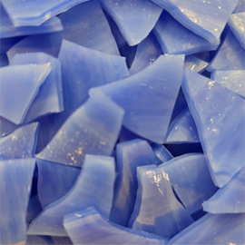 Gekleurde glasscherven Semi Translucent Blauw 1843