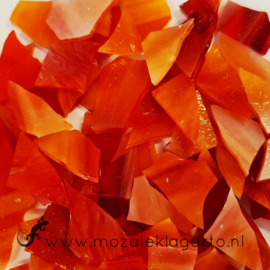 Gekleurde glasscherven Wispy Rood/Oranje/Wit  W027w