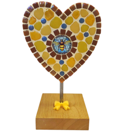 Mozaïek DIY-pakket Hartje op Standaard – Bij – 18 cm