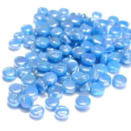 Glastegel Rond 8 mm per 50 gram Parelmoer Aqua 065P